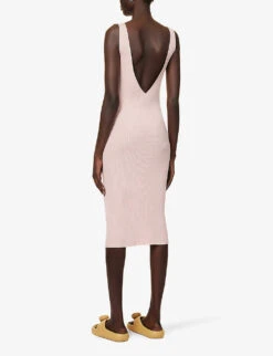 Cupro Ribbed Knitted Midi Dress -Whistles Shop R04149912 LIGHTPINK ALT03