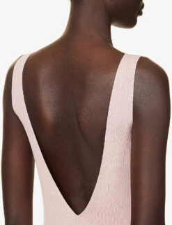 Cupro Ribbed Knitted Midi Dress -Whistles Shop R04149912 LIGHTPINK ALT04