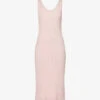 Cupro Ribbed Knitted Midi Dress