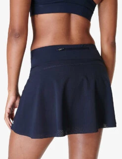 Sweaty Betty Swift Logo-print Stretch-jersey Skort -Whistles Shop R04150329 BLUEFADEPRINT ALT03