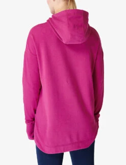 Sweaty Betty Escape Relaxed-fit Stretch Cotton-blend Fleece Hoody -Whistles Shop R04150363 PHLOXPINK ALT03