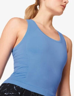 Sweaty Betty Athlete Cropped Seamless Workout Stretch-jersey T-shirt -Whistles Shop R04150372 REGATTABLUE ALT04