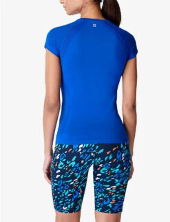 Sweaty Betty Athlete Seamless Workout Stretch-jersey T-shirt -Whistles Shop R04150376 LIGHTNINGBLUE ALT03