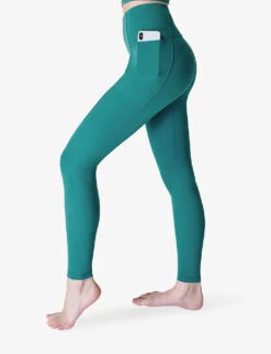 Sweaty Betty Super Soft Flow Ribbed Stretch-woven Yoga Leggings -Whistles Shop R04150379 AGATEBLUE ALT02