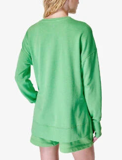 Sweaty Betty After Class Longline Organic Cotton-blend Sweatshirt -Whistles Shop R04150413 RADIATEGREEN ALT03