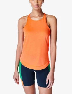 Sweaty Betty Breathe Easy Run Racer-back Recycled-polyester Tank Top -Whistles Shop R04150442 ORANGE ALT02