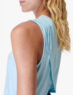 Sweaty Betty Draped-back Relaxed-fit Stretch-jersey Tank Top -Whistles Shop R04150494 ICEBLUE ALT04