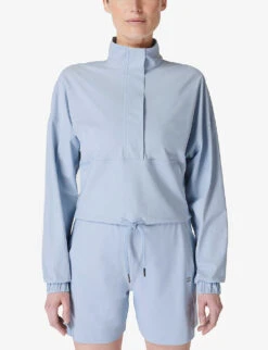 Sweaty Betty Explorer Half Zip-fastened Stretch-nylon Jacket -Whistles Shop R04150499 ALUMINIUMBLUE ALT02