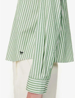 Weekend Max Mara Perak Striped Cotton Shirt 10 Weekend Max Mara Perak Striped Cotton Shirt -Whistles Shop R04151181 GREEN ALT04