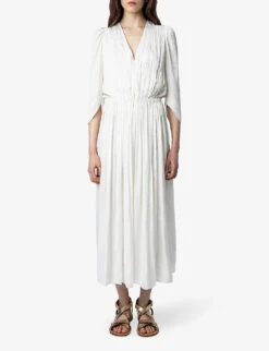 Zadig & Voltaire Ryoko Draped Satin Midi Dress -Whistles Shop R04151951 JUDO ALT02