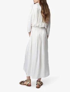 Zadig & Voltaire Ryoko Draped Satin Midi Dress -Whistles Shop R04151951 JUDO ALT03
