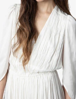 Zadig & Voltaire Ryoko Draped Satin Midi Dress -Whistles Shop R04151951 JUDO ALT04