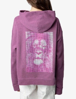 Zadig & Voltaire Mona Lion Photo-print Cotton-blend Hoody 8 Zadig & Voltaire Mona Lion Photo-print Cotton-blend Hoody -Whistles Shop R04151989 TULIPE ALT03