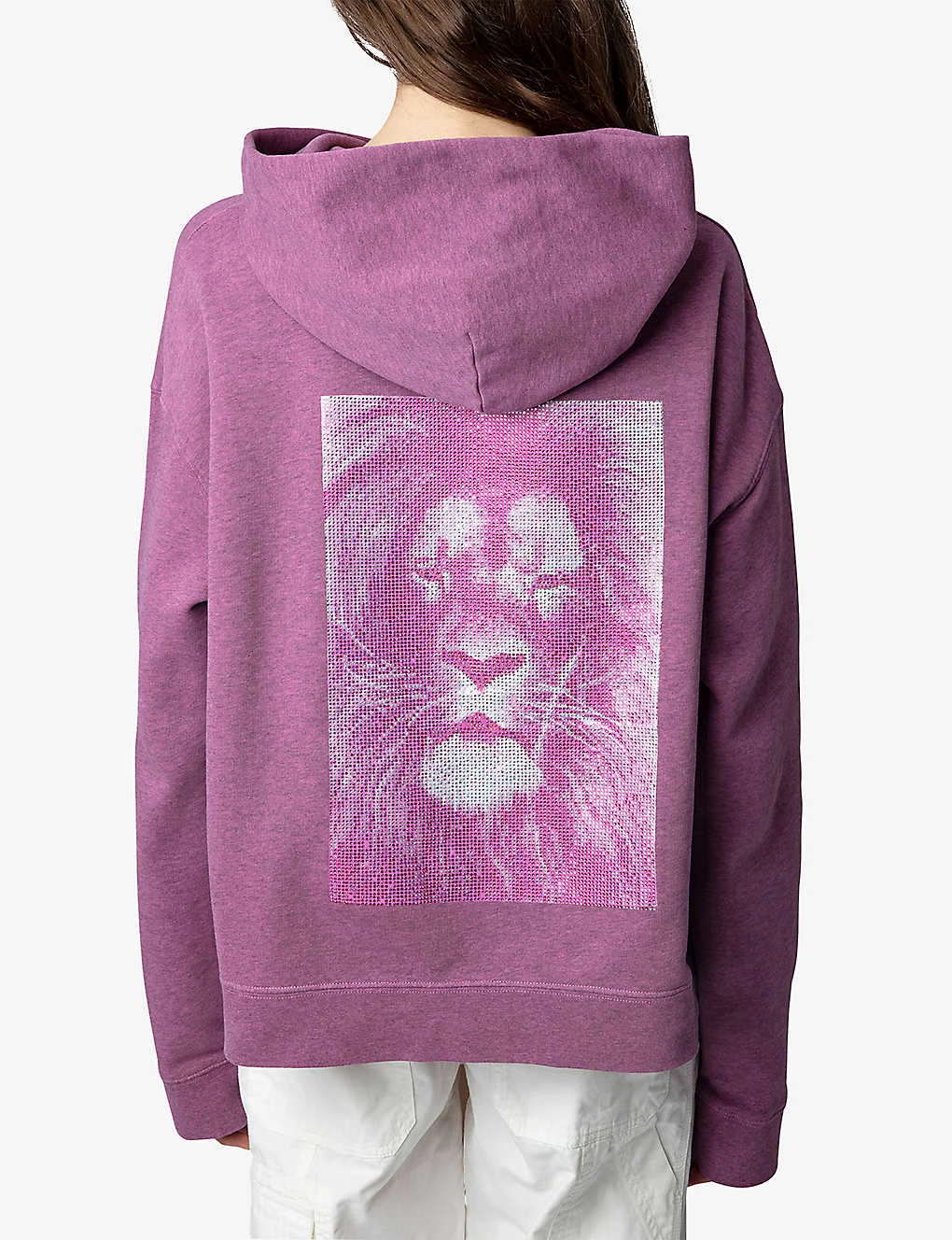Zadig & Voltaire Mona Lion Photo-print Cotton-blend Hoody 4 Zadig & Voltaire Mona Lion Photo-print Cotton-blend Hoody - Image 4