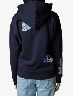 Zadig & Voltaire Spencer Core Cho-pattern Organic-cotton Hoodie -Whistles Shop R04151997 ENCRE ALT03