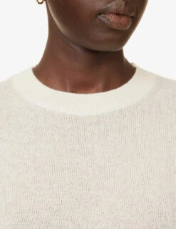 THEORY Short-sleeved Relaxed-fit Cashmere Jumper -Whistles Shop R04152387 IVORY ALT04