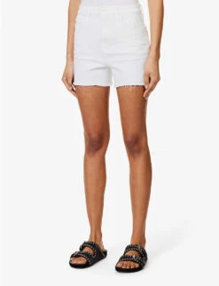 Paige Dani Raw-hem Stretch-denim Shorts -Whistles Shop R04153173 LIVEDINCRISPWHITE ALT02