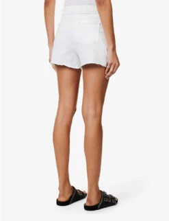 Paige Dani Raw-hem Stretch-denim Shorts -Whistles Shop R04153173 LIVEDINCRISPWHITE ALT03
