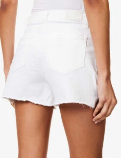 Paige Dani Raw-hem Stretch-denim Shorts -Whistles Shop R04153173 LIVEDINCRISPWHITE ALT04