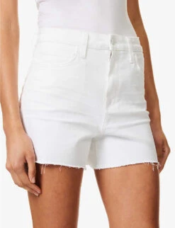Paige Dani Raw-hem Stretch-denim Shorts -Whistles Shop R04153173 LIVEDINCRISPWHITE ALT05
