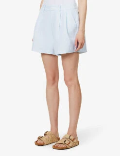 Paige Andie Mid-rise Linen-blend Shorts -Whistles Shop R04153176 ICEFLOW ALT02