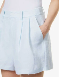 Paige Andie Mid-rise Linen-blend Shorts -Whistles Shop R04153176 ICEFLOW ALT04