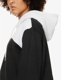 Calvin Klein Colour-blocked Contrast-panel Woven Hoody -Whistles Shop R04153241 CKBLACK ALT05