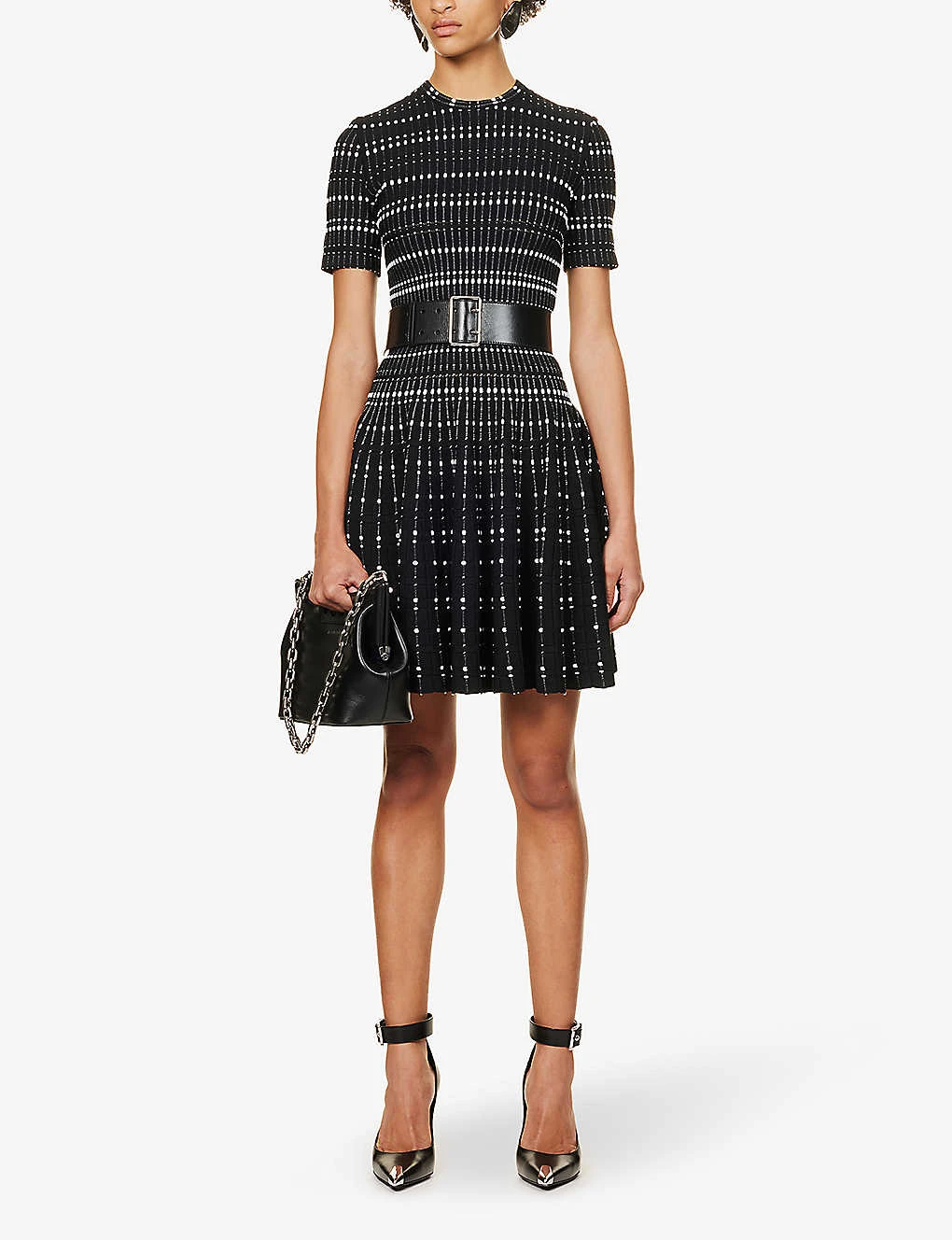 Alexander McQueen Ribbed Flared-hem Knitted Mini Dress 2 Alexander McQueen Ribbed Flared-hem Knitted Mini Dress - Image 2