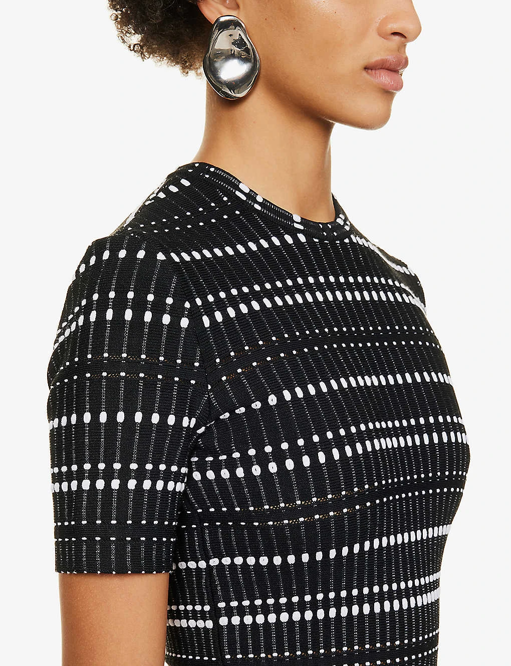 Alexander McQueen Ribbed Flared-hem Knitted Mini Dress 6 Alexander McQueen Ribbed Flared-hem Knitted Mini Dress - Image 6