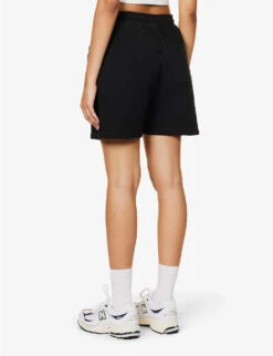 Sweat High-rise Logo-print Cotton-jersey Shorts -Whistles Shop R04153508 BLACK ALT03