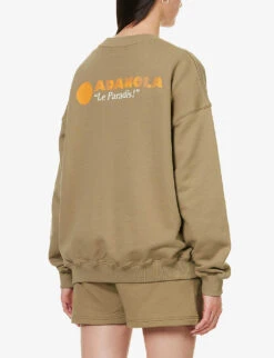 Resort Logo-print Cotton-jersey Sweatshirt -Whistles Shop R04153623 DEEPSAND ALT03