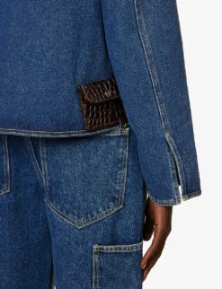 Yanne Single-breasted Organic-cotton Denim Blazer -Whistles Shop R04155201 BLUEINDIGO ALT05