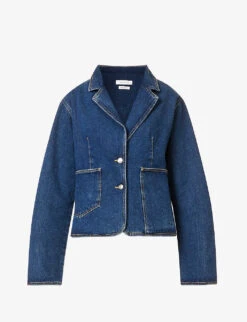 Yanne Single-breasted Organic-cotton Denim Blazer