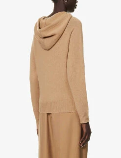 Max Mara Ananas Brand-embellished Cashmere-blend Hoody -Whistles Shop R04156263 CAMEL ALT03