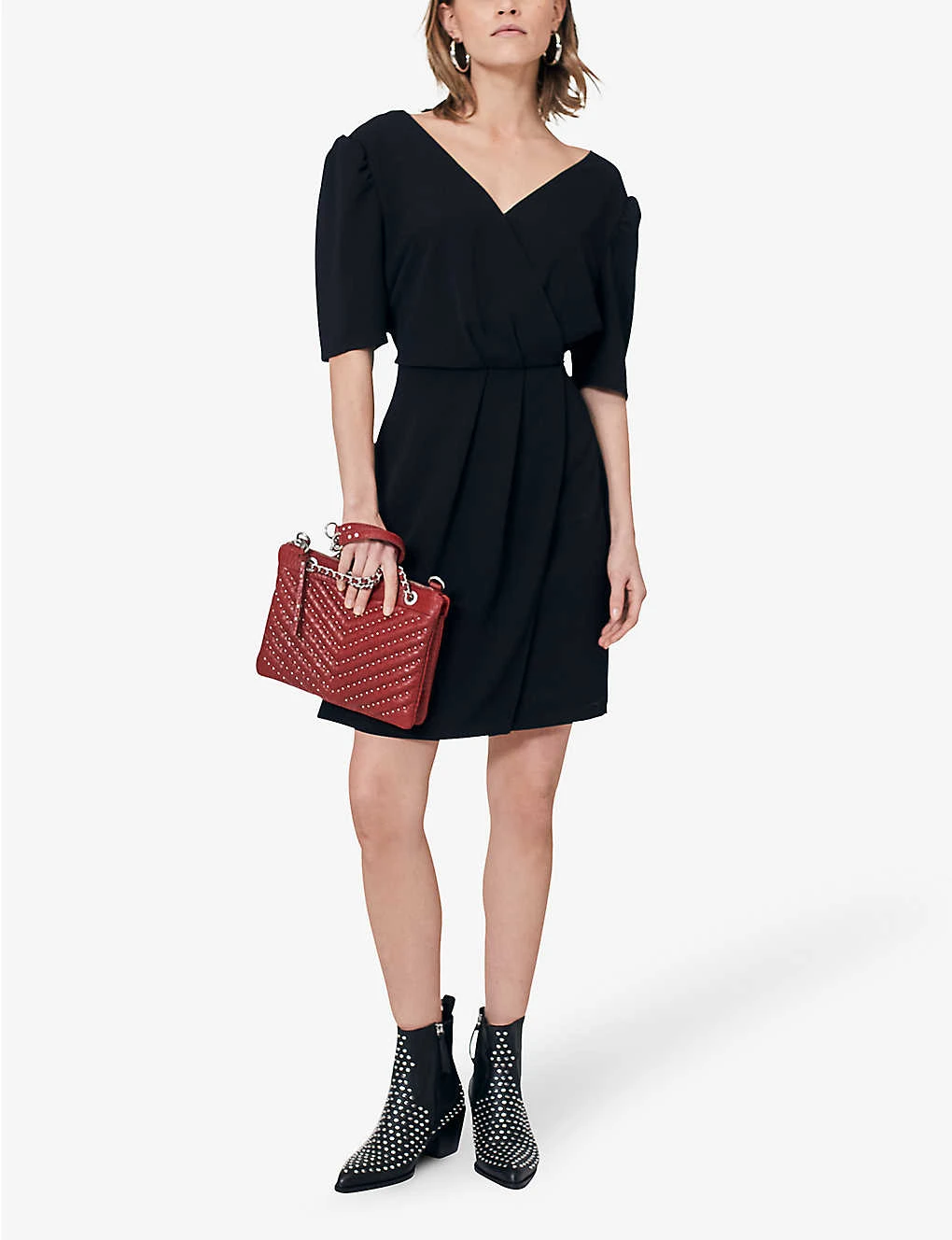 Ikks V-neck Wrap-over Woven Mini Dress 2 Ikks V-neck Wrap-over Woven Mini Dress - Image 2