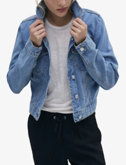 Ikks Patch-pocket Straight-fit Denim Jacket 9 Ikks Patch-pocket Straight-fit Denim Jacket -Whistles Shop R04156391 BLUEGREY ALT04
