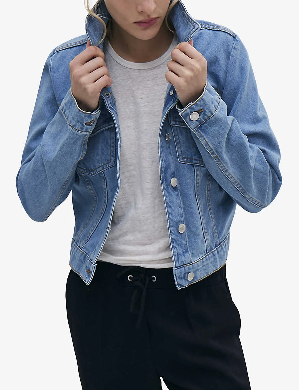 Ikks Patch-pocket Straight-fit Denim Jacket 5 Ikks Patch-pocket Straight-fit Denim Jacket - Image 5