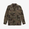 Ikks Camouflage-patterned Badge-embellished Regular-fit Denim Jacket