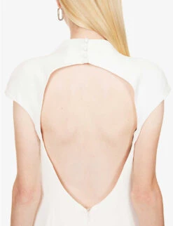 High-neck Crystal-embellished Woven Maxi Dress -Whistles Shop R04156403 OPTICALWHITE ALT06