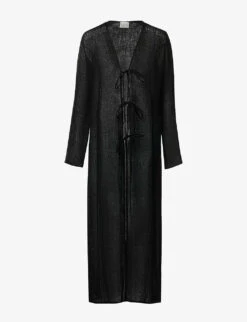 Round-neck Relaxed-fit Linen Maxi Dress