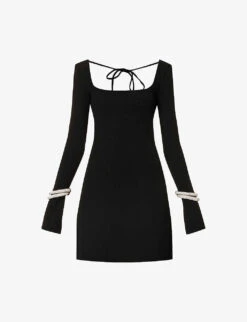 Olivia Ring-embellished Knitted Mini Dress