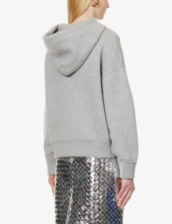 Bottega Veneta Kangaroo-pocket Cashmere-blend Hoody -Whistles Shop R04159960 LIGHTGREYMELANGE ALT03