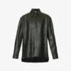Bottega Veneta Intrecciato Dipped-hem Leather Shirt