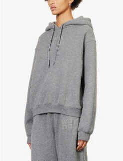 ALEXANDER WANG Glitter Terry Logo-print Cotton-blend Hoody 7 ALEXANDER WANG Glitter Terry Logo-print Cotton-blend Hoody -Whistles Shop R04160698 SIDEWALK ALT02