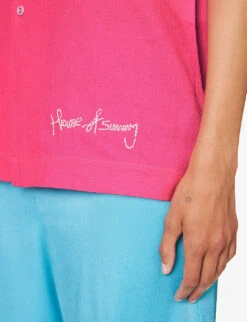 The Rose Tint Shirt Graphic-print Regular-fit Cotton And Linen-blend Shirt 11 The Rose Tint Shirt Graphic-print Regular-fit Cotton And Linen-blend Shirt -Whistles Shop R04161068 AZALEA ALT05