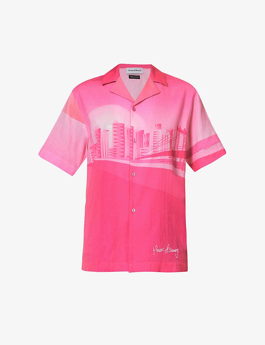 The Rose Tint Shirt Graphic-print Regular-fit Cotton And Linen-blend Shirt 1 The Rose Tint Shirt Graphic-print Regular-fit Cotton And Linen-blend Shirt