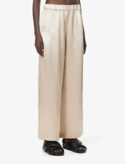 Max Mara Acanto Wide-leg Mid-rise Woven Trousers -Whistles Shop R04161468 ALBINO ALT02