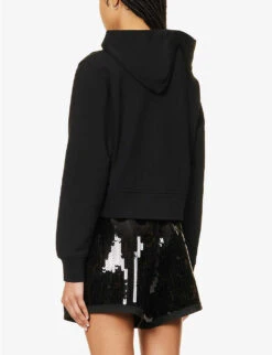 Palm Angels Brand-embroidered Kangaroo-pocket Cotton-jersey Hoody -Whistles Shop R04166263 BLACKWHITE ALT03