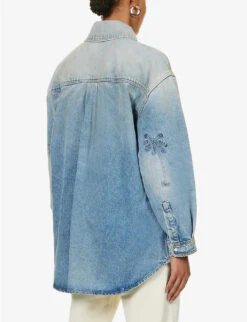 Palm Angels Paris Cargo Oversized Denim Shirt -Whistles Shop R04166276 LIGHTBLUE ALT03
