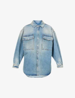 Palm Angels Paris Cargo Oversized Denim Shirt